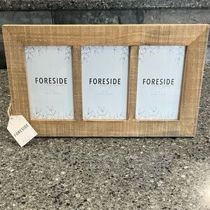 Natural Wood Triple Photo Frame